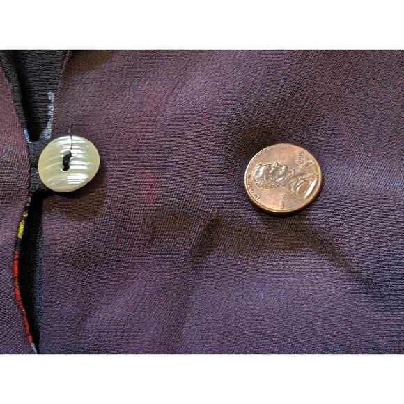 Vintage 90s Top Skirt Set Carole Little Floral Art to Wear Size 8 10 Petite Flaw - Picture 16 of 16